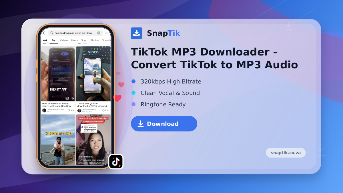 TikTok MP3 Downloader - Convert TikTok to MP3 Audio