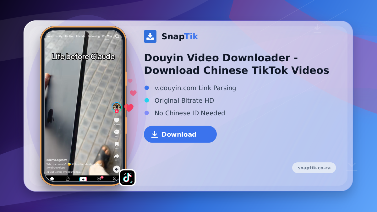 Douyin Video Downloader - Download Chinese TikTok Videos